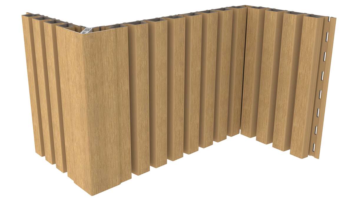 planeo LINEA Slim – WPC CoEx cladding, Sand, 2900 x 215 mm