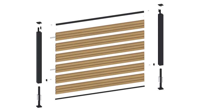 planeo LINEA – WPC CoEx Rhombus Front Garden Plug-in Fence, Sand, 180 x 90 cm