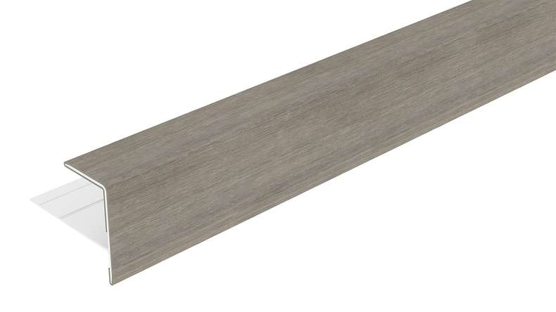planeo LINEA – Aluminium CoEx end profile, light grey, 3000 x 74 x 61 mm
