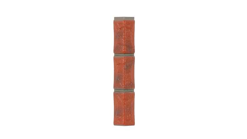 Zierer quarry stone look corner for BS1 - 54 x 54 x 345 mm red-flamed made of GRP