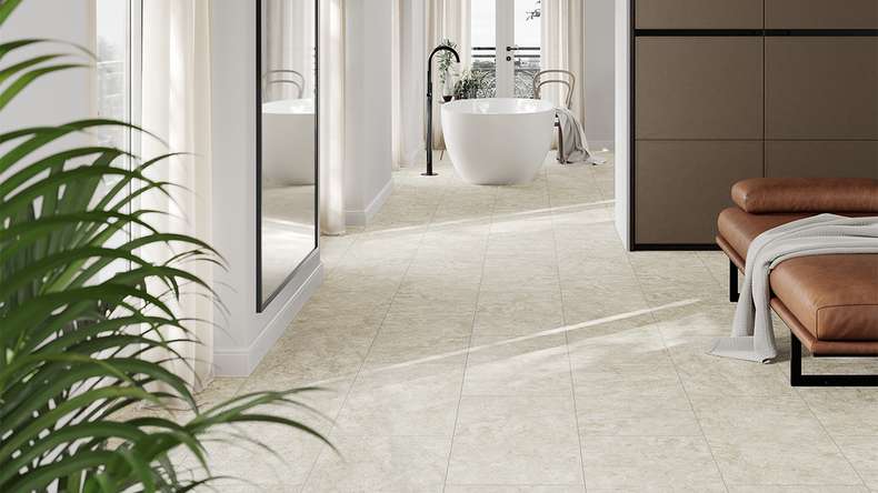 planeo Rigid click vinyl - Stone Sandstone | Impact sound insulation integrated (100P3021)