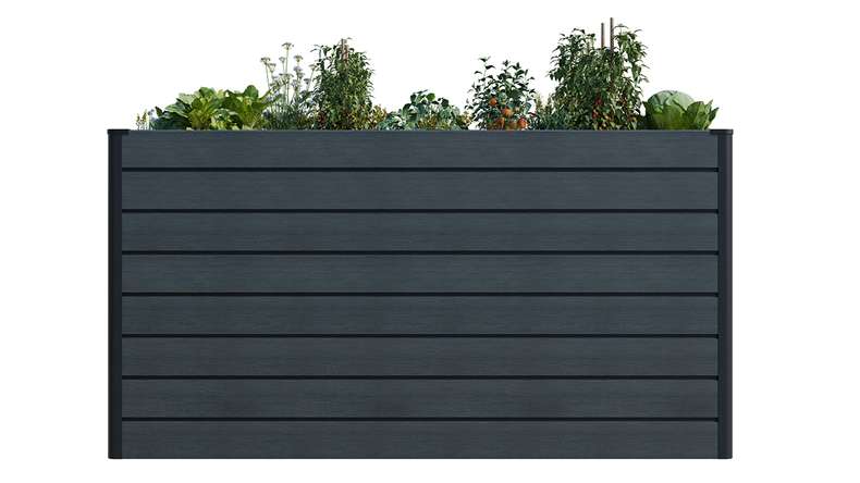 planeo BPC-Rhombus raised bed rectangle - stone grey co-ex. 150 x 70 x 79 cm