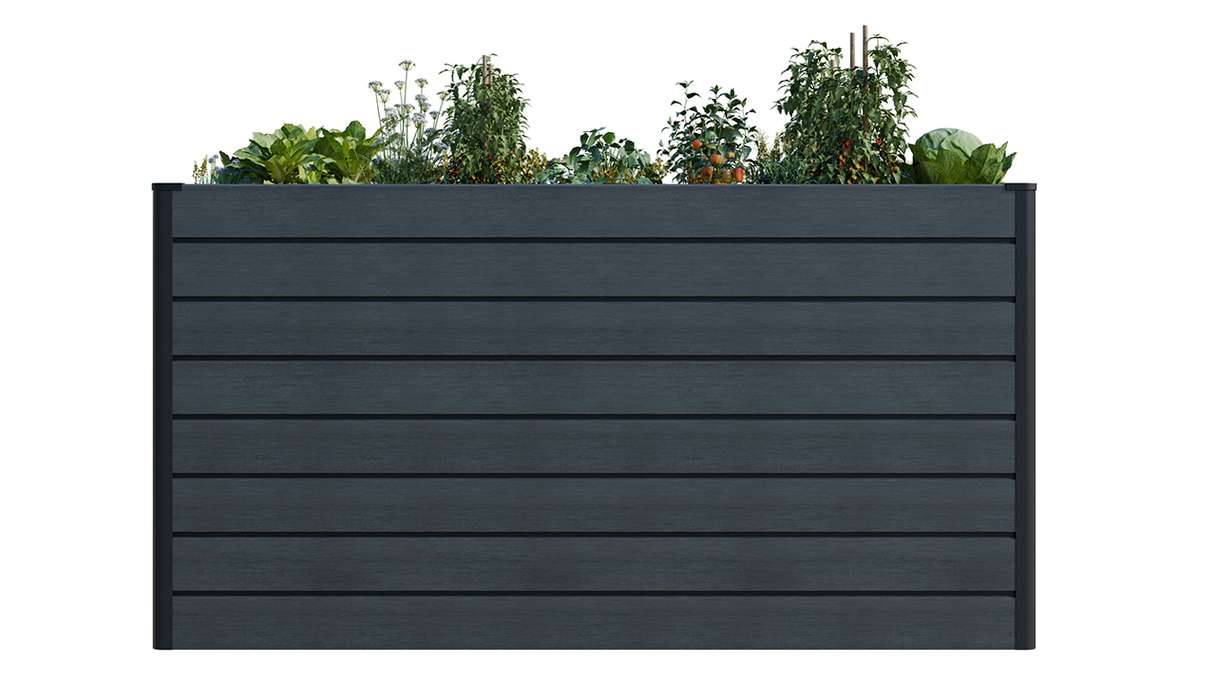 planeo BPC-Rhombus raised bed rectangle - stone grey co-ex. 150 x 70 x 79 cm