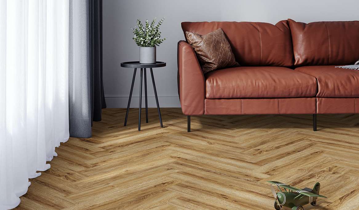 planeo click Vinyl - Herringbone Riley Oak | Made in Germany (100P1004HB)