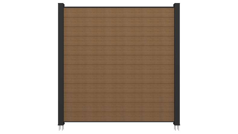 planeo INFINITY - WPC CoEx plug-in fence Burma Teak 176 x 183 cm