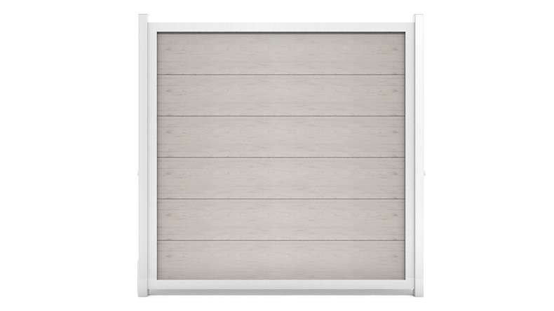planeo Viento - garden fence square Bi-Color Sand with aluminium frame in silver