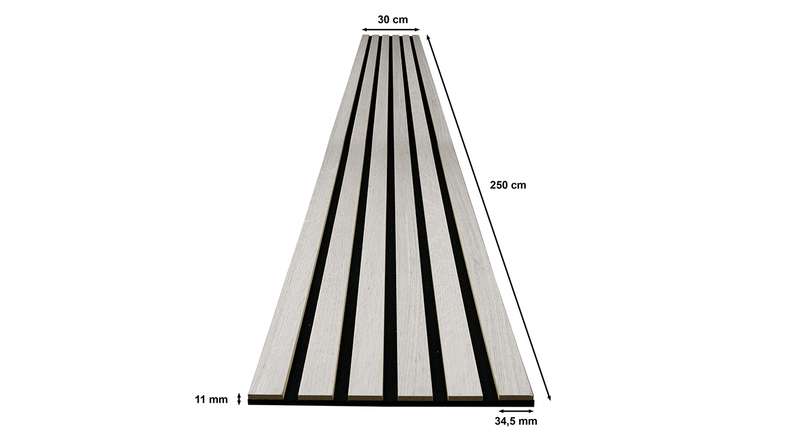 Skaben acoustic panels SilentWall Comfort - white oak - 250 x 30 cm
