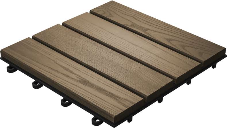 planeo wood terrace tile thermo ash smooth 30x30 cm - 6 pce.