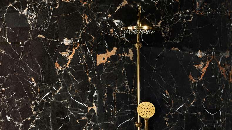 Plastic wall panelling - planeo StrongWall Gloss - Tavern 37.5 x 65 cm