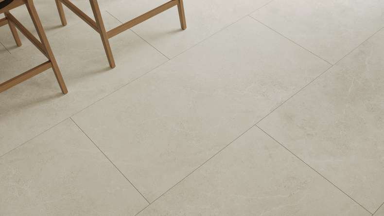 planeo Rigid click vinyl - Jura White XXL tile | integrated footfall sound insulation (DF-KF-894-030)
