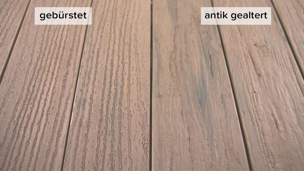 planeo TitanWood - solid plank 4m brown-grey antique aged/brushed