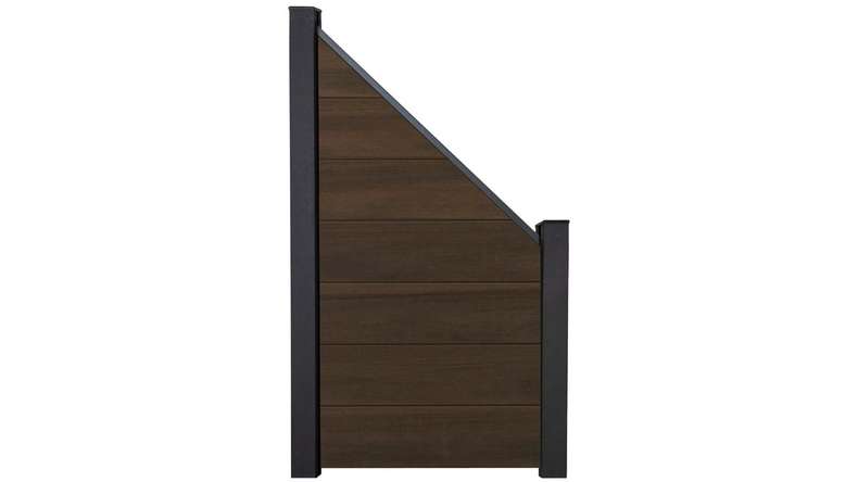 planeo Solid Grande - garden fence bevelled walnut Co-ex