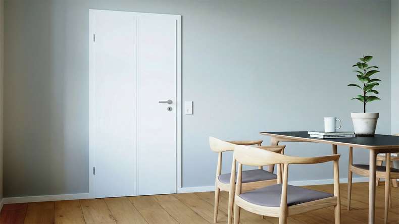 planeo design interior door PUREA Vivo 7 white lacquer 9003 design edge | lacquered - 1985 x 610|735|860|985 mm