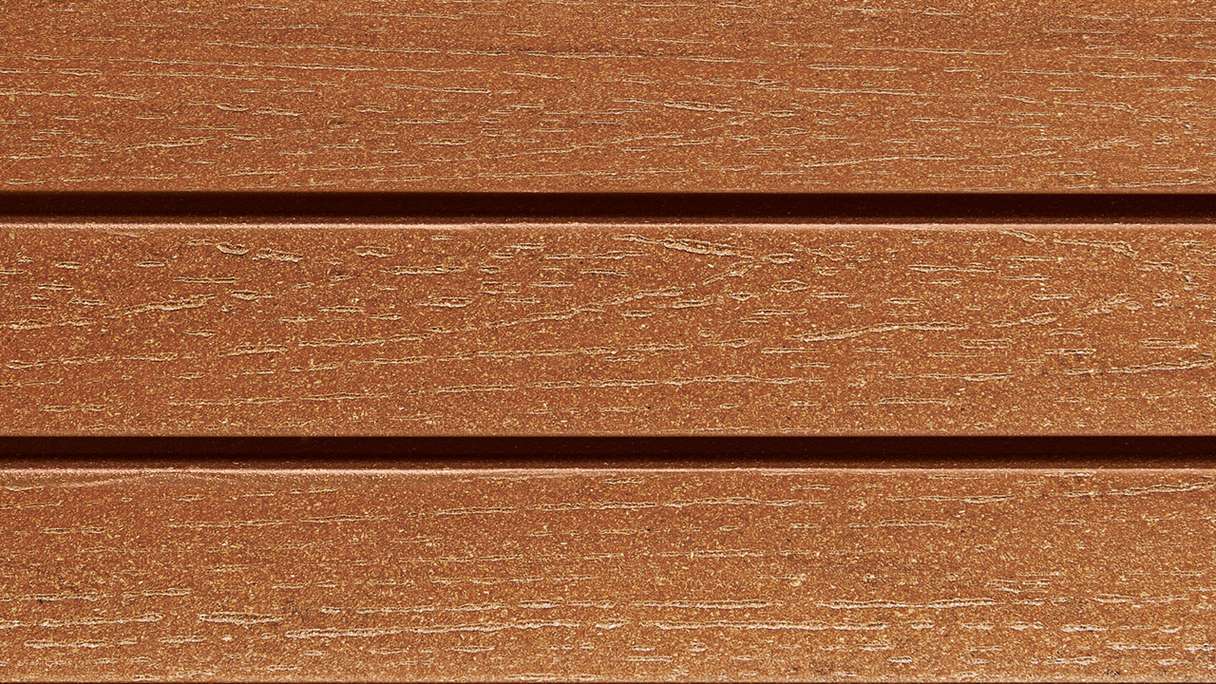 planeo Fassado - WPC rhombus strip façade cladding amber brown