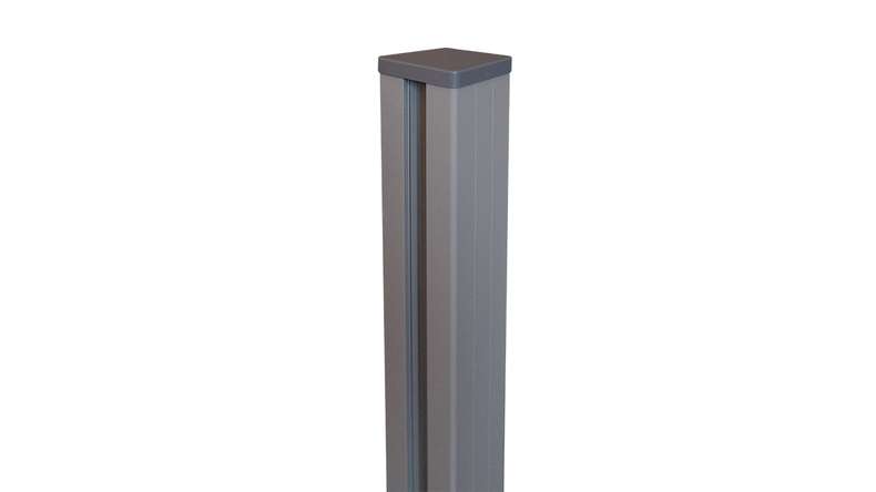 planeo Alumino - aluminium post for dowelling silver grey DB701 9x9x100cm incl. cap