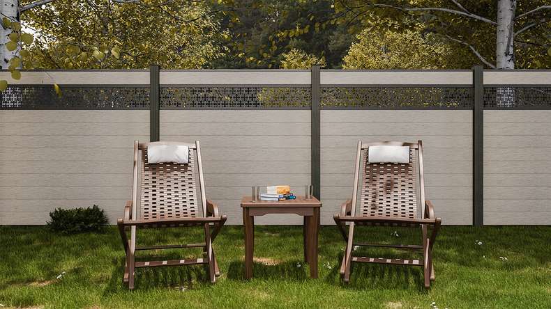 planeo Gardence Strong - BPC plug-in fence Oriental Bi-Colour Sand 180 x 180 cm
