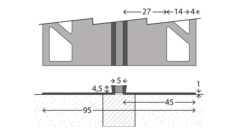 planeo Expansion Joint System 767 – 3000 x 95 x 4.5 mm