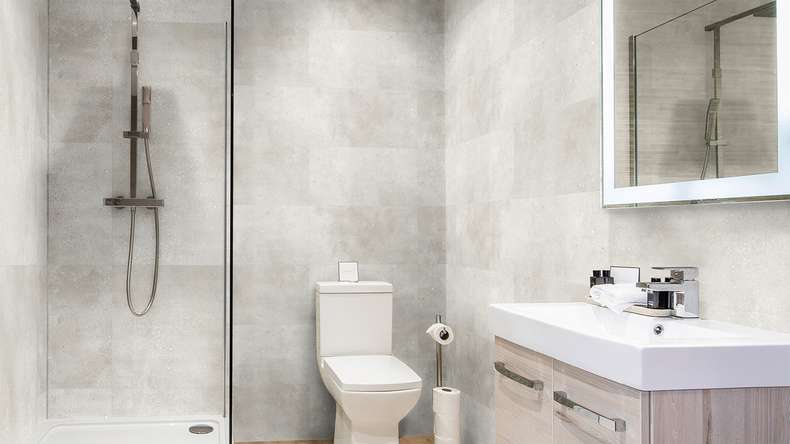 planeo Revea - Wall panelling plastic beige matt 60 x 30 cm