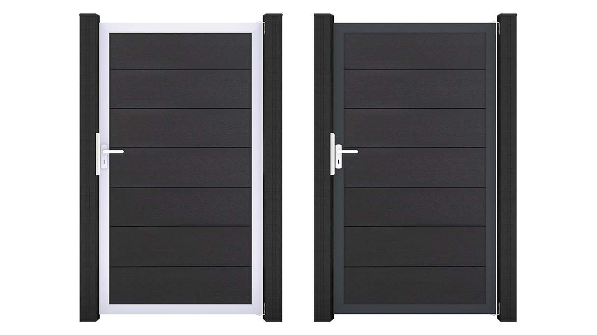 planeo Gardence Strong XL – BPC Universal Gate, Anthracite Grey with aluminium frame, 100 x 180 x 4 cm