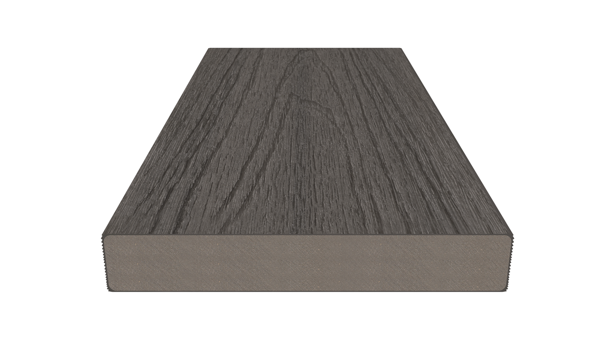 planeo UNIDeck – WPC CoEx-coated decking board, dark grey, 3m – textured/smooth brushed