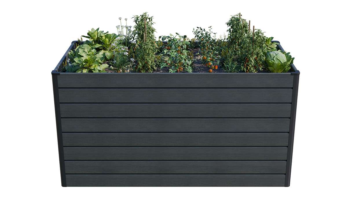 planeo BPC-Rhombus raised bed rectangle - stone grey co-ex. 150 x 70 x 79 cm