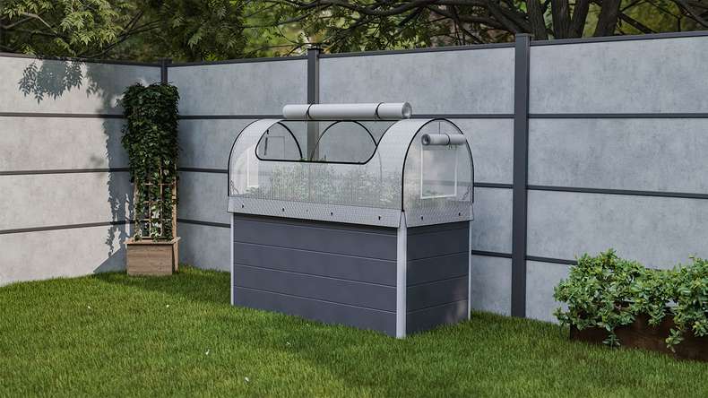 planeo Raised Bed Top Net PE - White 149.9 x 69.4 x 62 cm