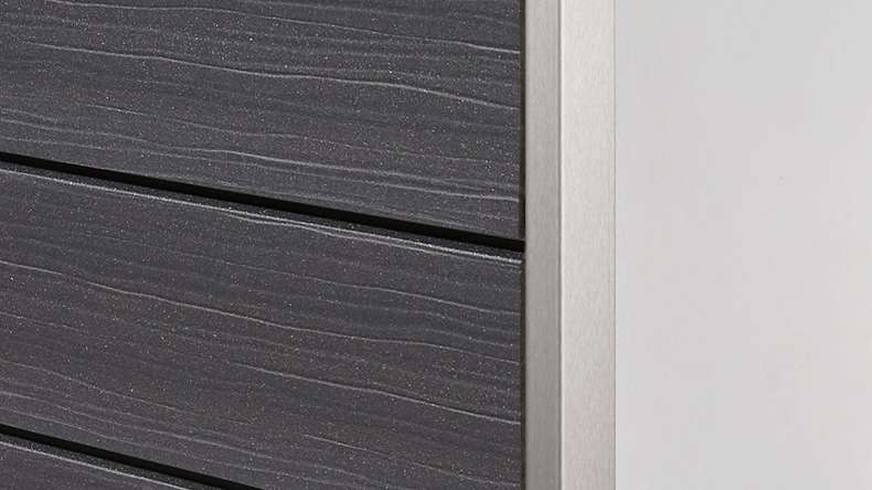 planeo Fassado - WPC rhombus strip facade cladding Prime basalt grey