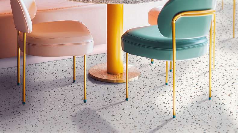 Gerflor Klick Vinyl Rigid - Creation 55 Clic Acoustic Confetti Cobalt | Impact sound insulation integrated (61261745)