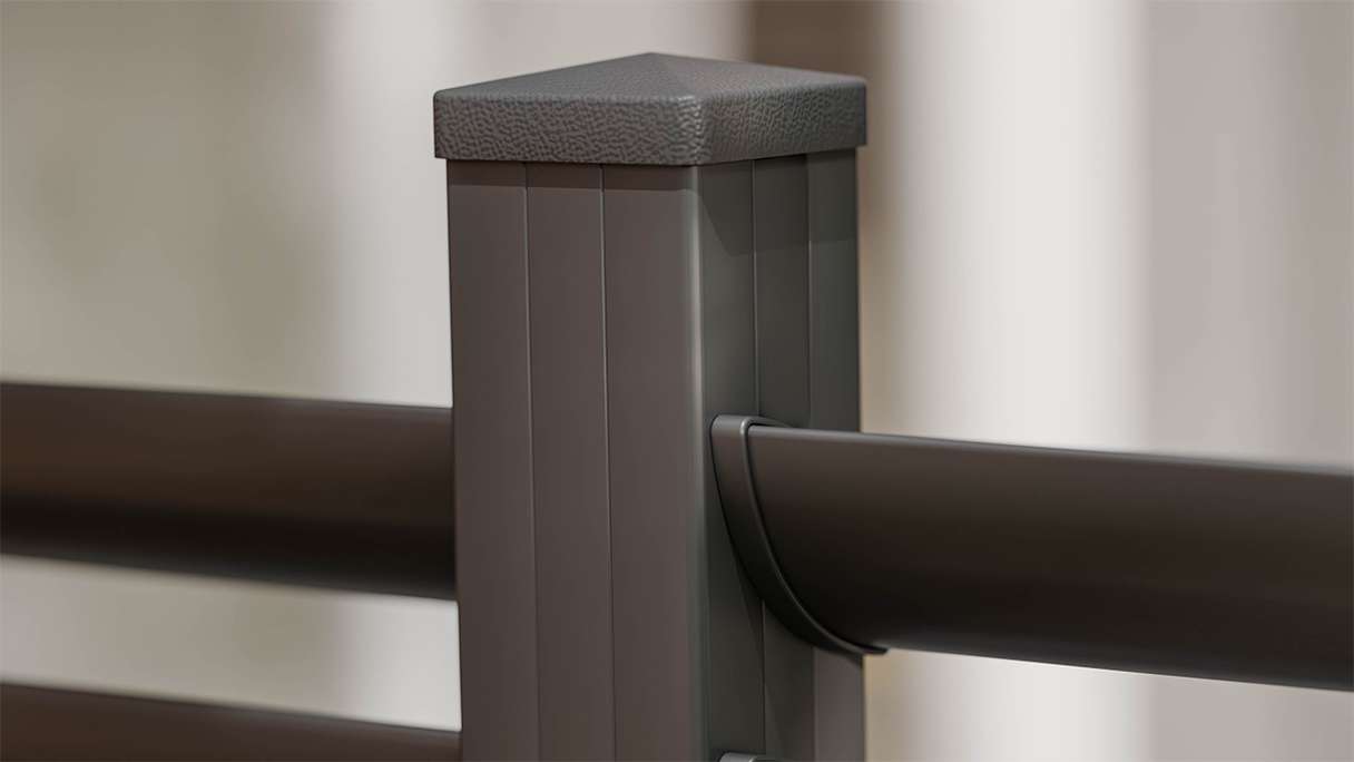 planeo Gardence Metallic Ellipse - Aluminium Garden Fence Square Anthracite | DB703