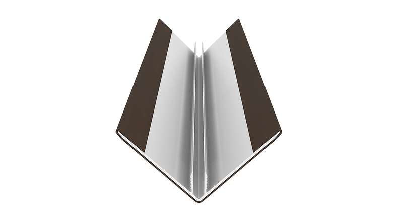 planeo LINEA – Aluminium CoEx external corner profile, Ipe Brown, 3000 x 66 x 66 mm