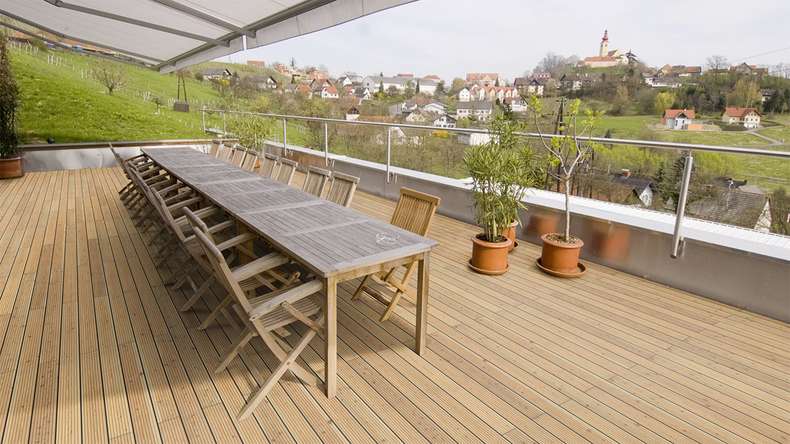 TerraWood wooden decking - Canadian larch - grooved / grooved