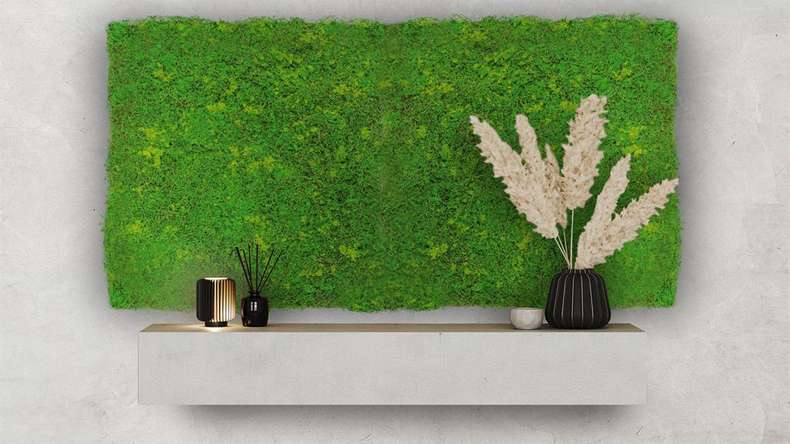 planeo acoustic panel - MixWall Moss Mood Light Green Fibre 52 x 52 cm | Art Moss (PLMW-10211C)