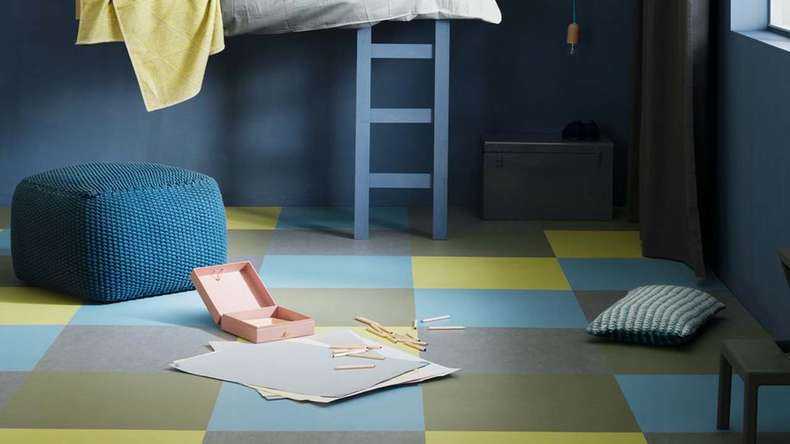 planeo click linoleum flooring Linoklick - Silver shadow 30x30cm - 333860