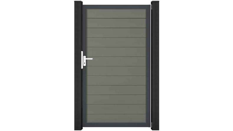 planeo Solid - universal door grey with silver aluminium frame 150x180x4cm
