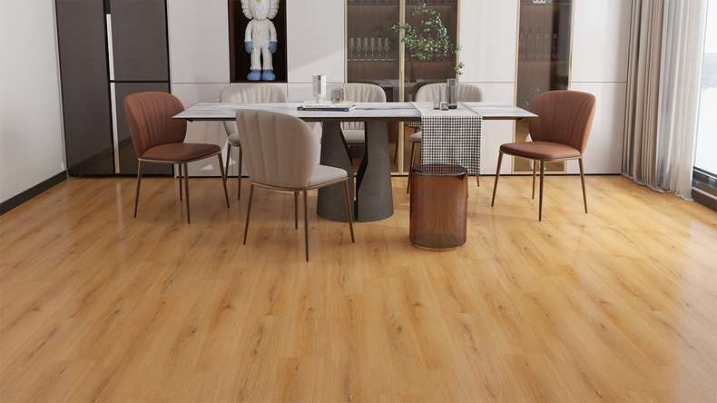planeo Rigid Click Vinyl – Amber Oak | Integrated impact sound insulation (KR-SOP-4)