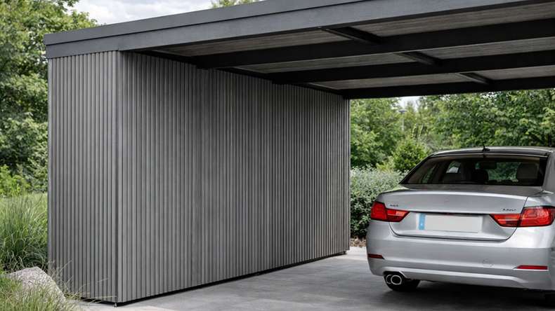 planeo DesignPro – WPC cladding, dark grey, 2900 x 175 mm