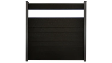 planeo Gardence Strong - BPC plug-in fence Glass Satin Black co-ex 180 x 180 cm