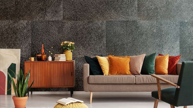 planeo EVOLITH Slate&Stone - Natural stone wall cladding Obscura 1220 x 610 mm