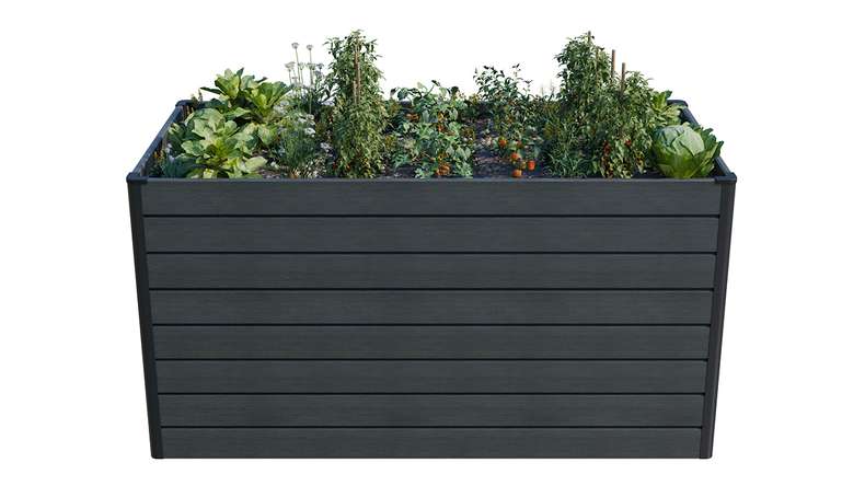 planeo BPC-Rhombus raised bed rectangle - stone grey co-ex. 150 x 70 x 79 cm