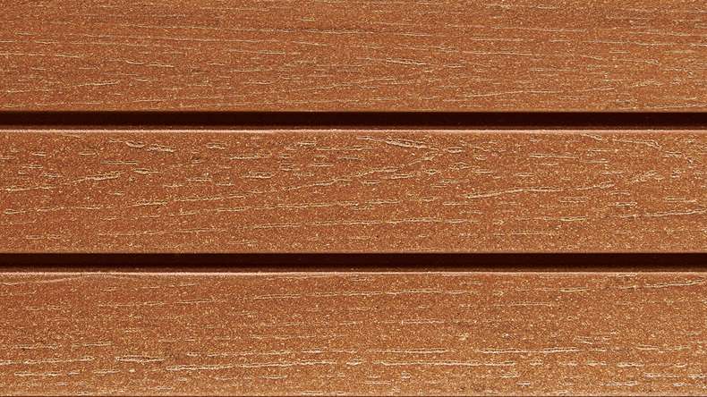 planeo Fassado - WPC rhombus strip façade cladding amber brown