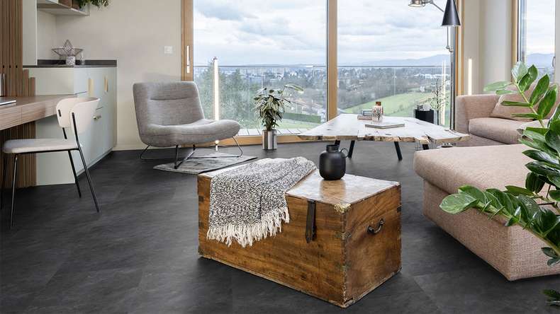 Gerflor Klick Vinyl - Senso Premium Rigid Acoustic Grey marble | Impact sound insulation integrated (39481539)