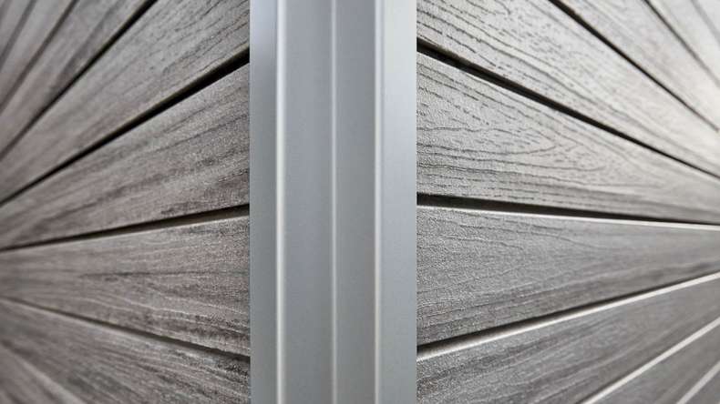 planeo Fassado - WPC rhombus strip facade cladding graphite grey