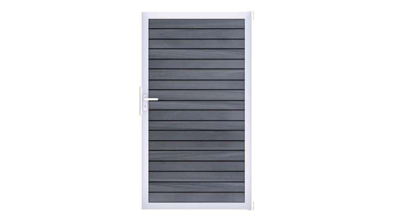 planeo Gardence Rhombus universal door - stone grey co-extruded with aluminium frame