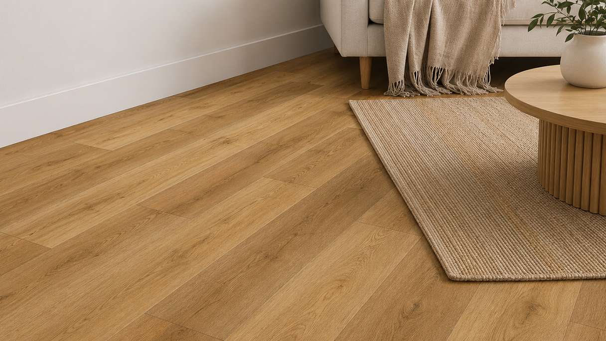planeo Rigid Click Vinyl – SolutionX 2-in-1 BigSize Prestige Oak 1.83 m long XL plank | Integrated impact sound insulation (ECF-BS-87)