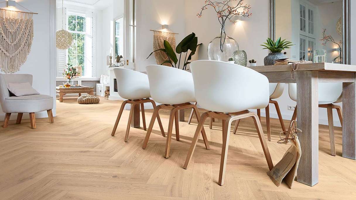 MEISTER Parquet Flooring - Longlife PS 500 Oak authentic cream white (500007-0710142-09021)