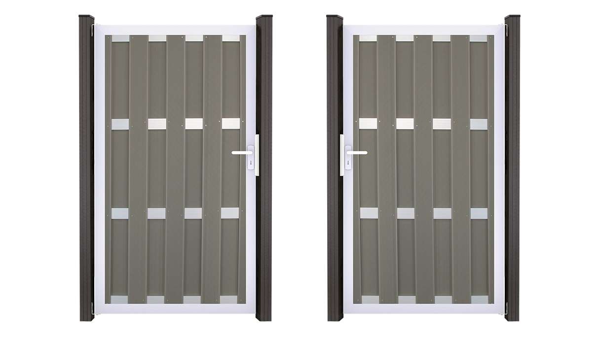 planeo Gardence Premade – BPC Gate, Light Grey, 100 x 180 x 4 cm – Silver Aluminium Frame