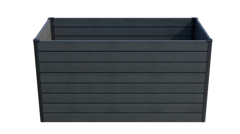 planeo BPC-Rhombus raised bed rectangle - stone grey co-ex. 150 x 70 x 79 cm