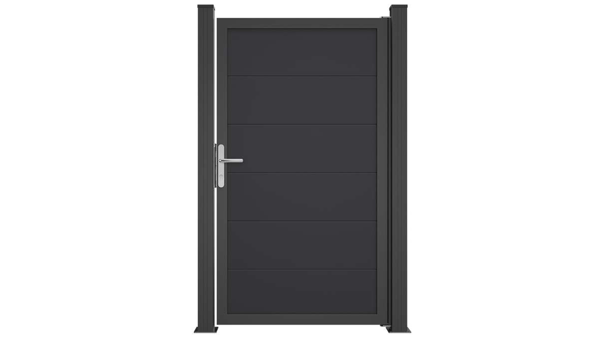 planeo Gardence Simply Guard - PVC universal door anthracite grey with aluminium frame in anthracite | DB703 100 x 180 cm