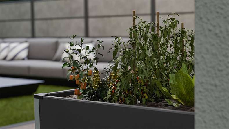 planeo BPC raised bed Cube - anthracite | DB703 70 x 70 x 75 cm