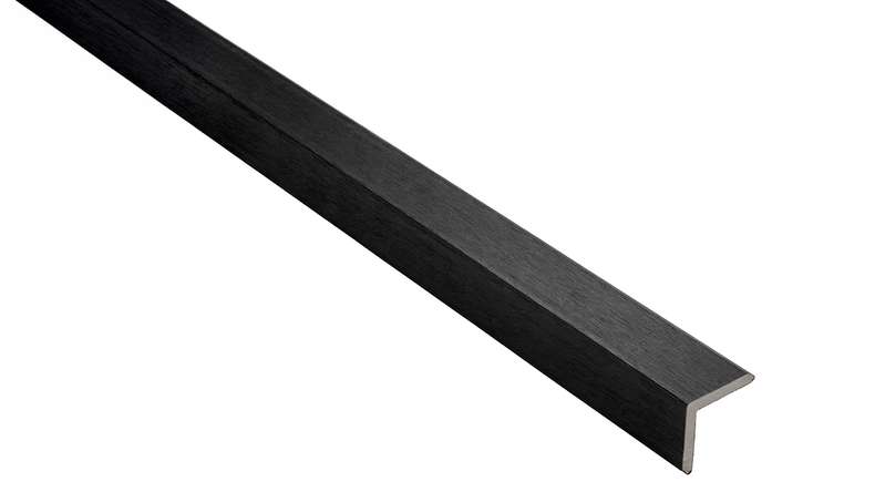 planeo WPC co-extruded façade corner bracket, black – 2900 x 45 x 45 mm